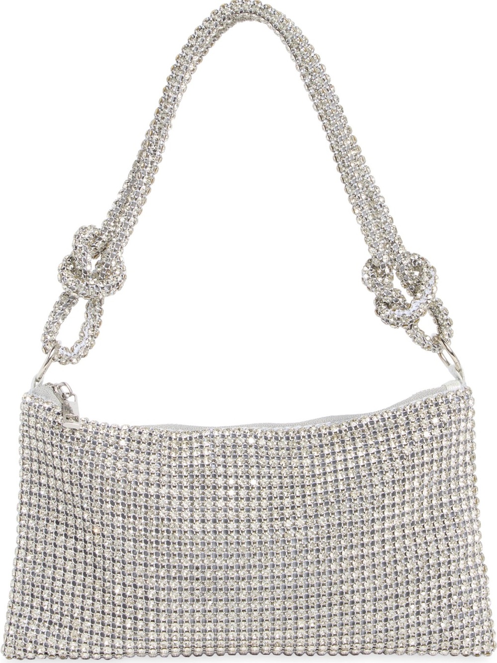 Silver Crystal Rhinestone Evening Shoulder Bag